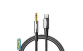 Remax C26 Braided Type C To 3.5mm Jack Audio Adapter Cable 1.2m Black